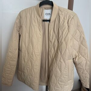 COS oversized quilted fall jacket - beige/tan